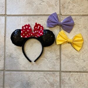 Minnie Mouse Ear Headband w/ Interchangeable Bows